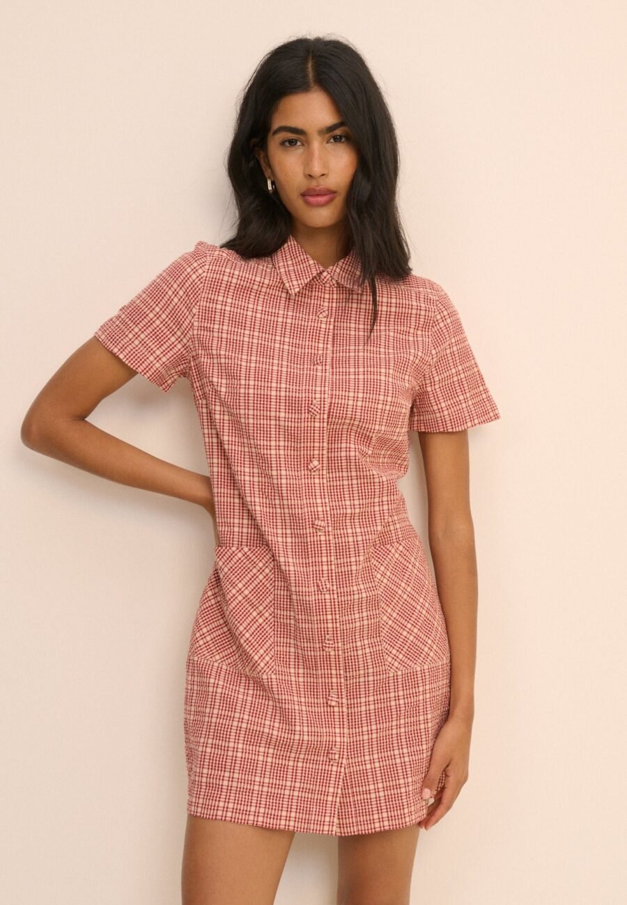 Red and Cream Check Lorna Mini Dress